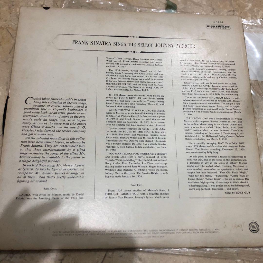 Frank Sinatra Piringan Hitam Vinyl, Musik & Media, CD, DVD ...