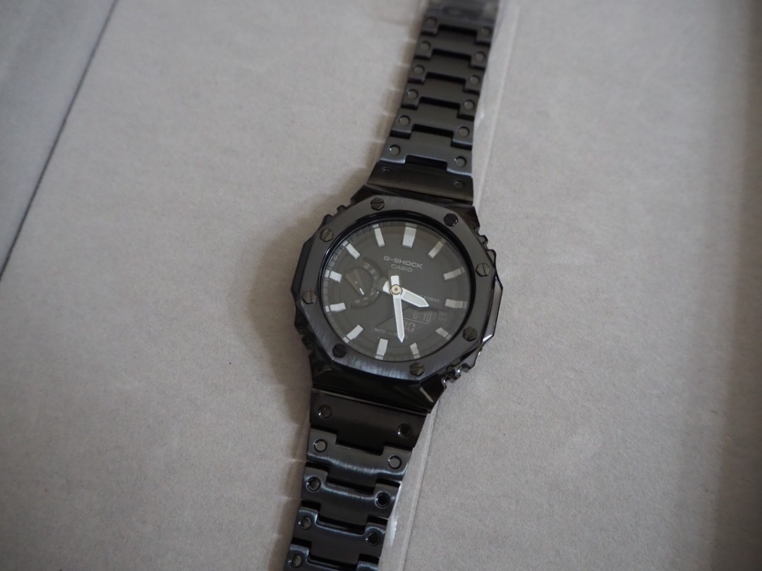 G-Shock GA2100 CasiOak Black Metal Mod, Mobile Phones \u0026 Gadgets, Wearables  \u0026 Smart Watches on Carousell