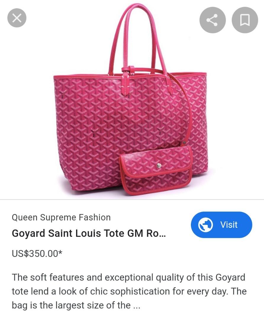 GOYARD Saint Louis Tote GM in Hot Pink 😍, Luxury, Bags & Wallets on  Carousell