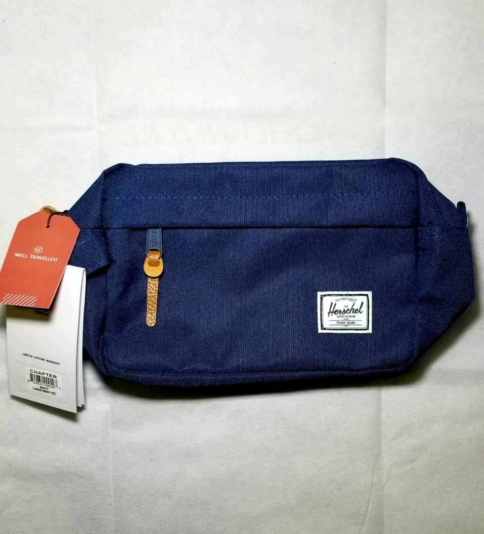 navy blue pouch bag