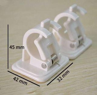High Quality  2 Pcs.Self Adhesive Curtain Rod Support Clamp .No Drilling