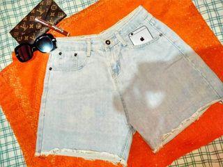 high waist maong shorts