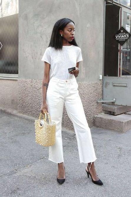 White Wide Leg Cropped Pants Top Sellers