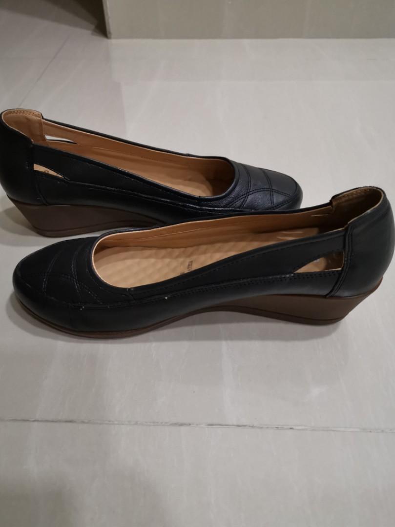 Itti & Otto Ladies Black Leather Shoes, Women's Fashion, Footwear ...
