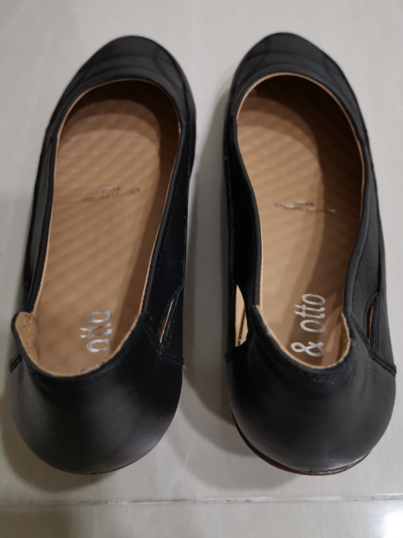 Itti & Otto Ladies Black Leather Shoes, Women's Fashion, Footwear ...