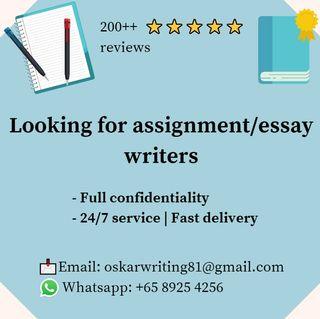 Join Us Today | Assignment/Essay writers needed