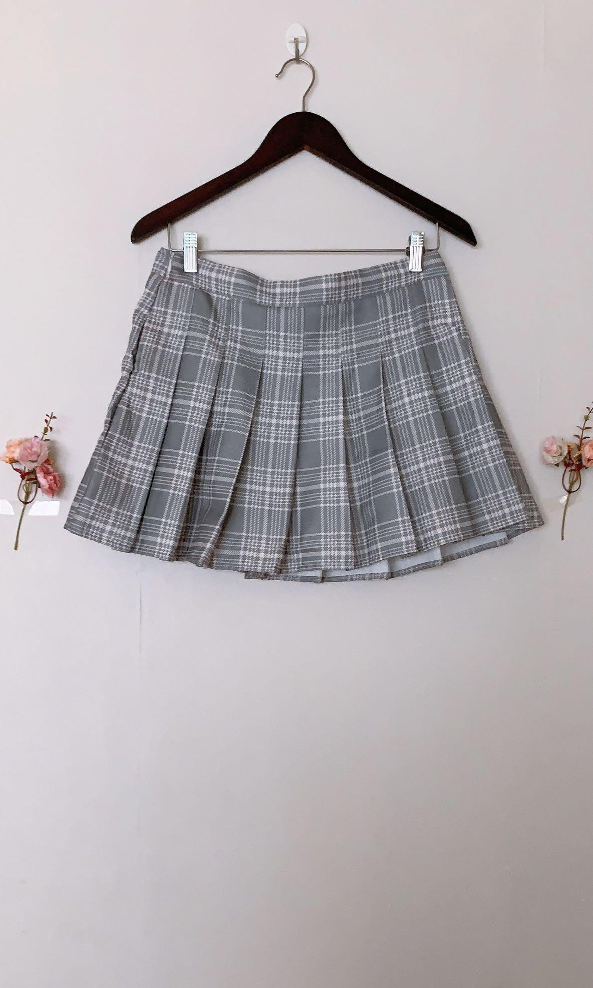 Checkered shop tennis skirt