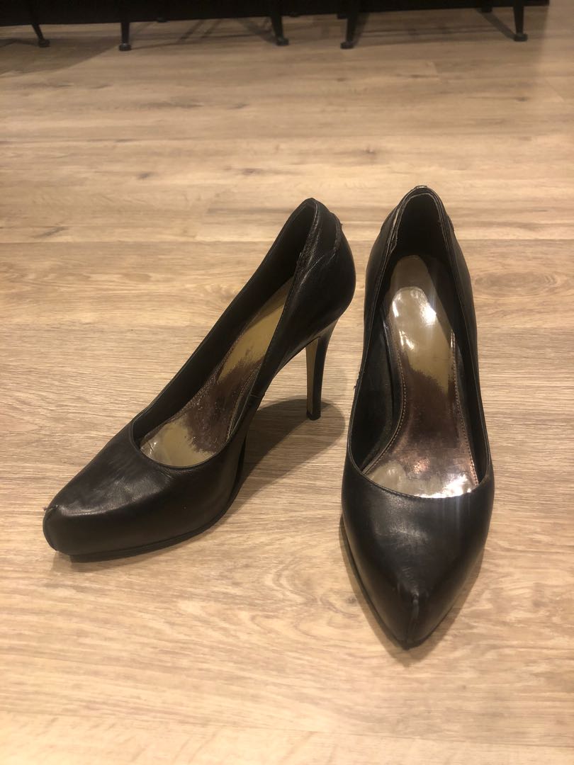 kurt geiger black court shoes