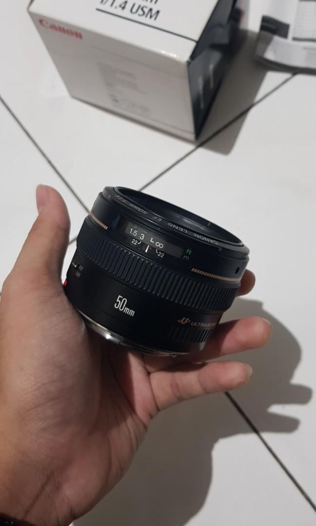 lensa fix canon ef 50mm 1 4 usm ex garansi resmi