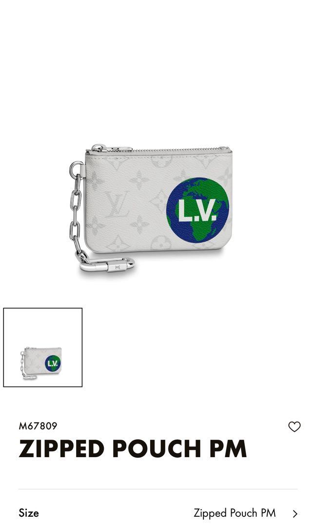 LOUIS VUITTON Monogram White Zipped Pouch PM Coin Purse M67809 LV