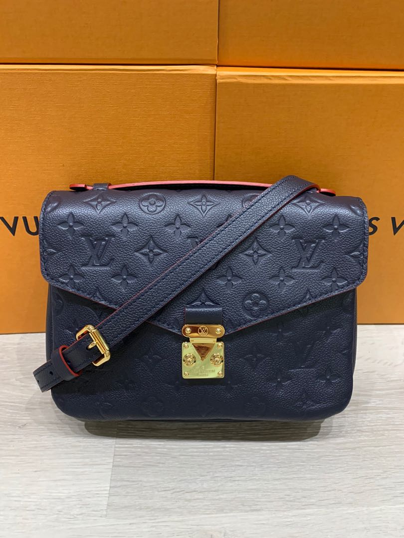 LV Pochette Metis Mng Empreinte Blue Navy, Luxury, Bags & Wallets, Sling Bags on Carousell