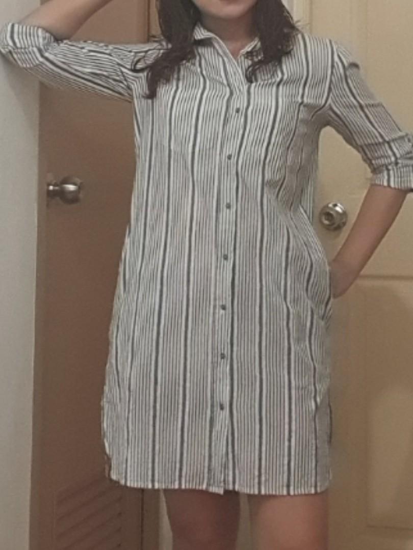 Mango cotton shirt dress outlet