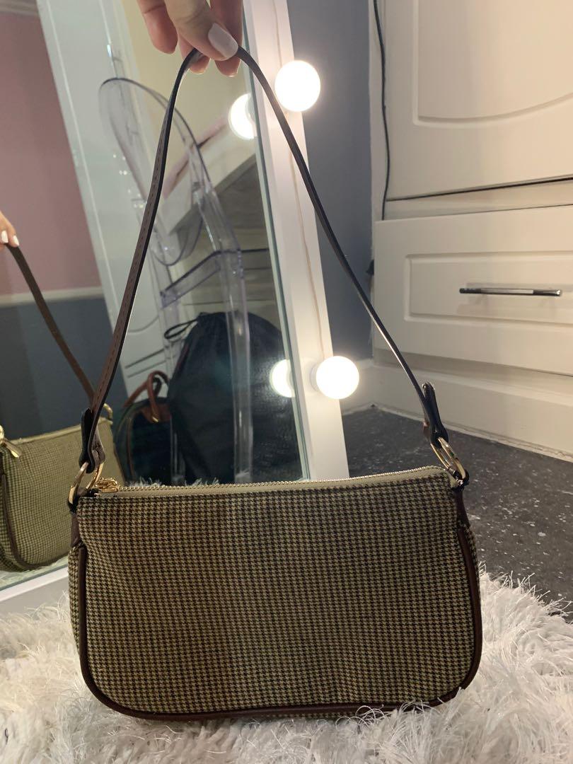 Mango plaid baguette bag