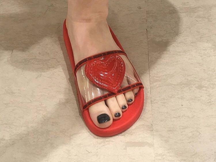 Moschino Red Slippers Slides BRAND NEW 