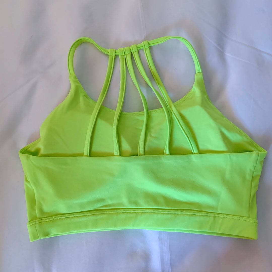 neon green sports bra