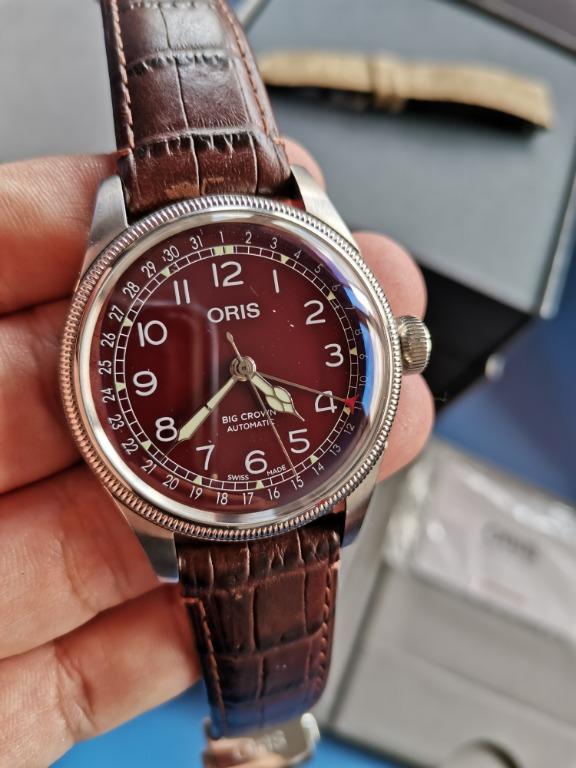 Oris Big Crown Pointer Date OxBlood Dial 40mm Luxury Watches on