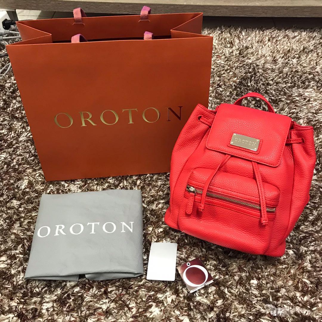 oroton backpack leather