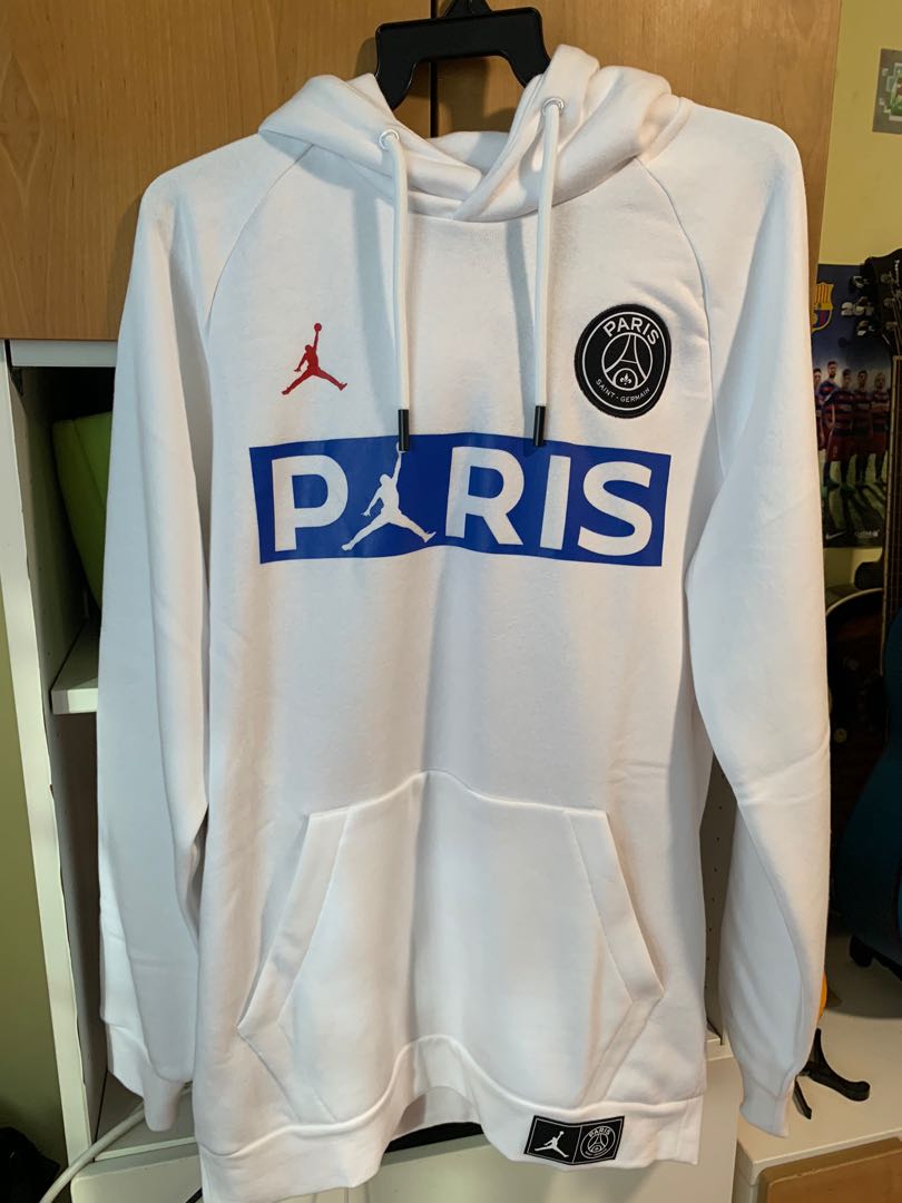 Psg X Jordan Hoodie White Men S Fashion Clothes Tops On Carousell