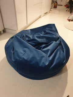 Royal blue velvet beanbag (very underused)