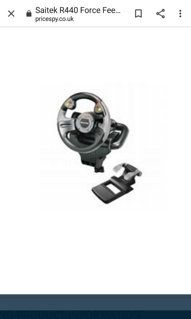 Saitek R440 force steering wheel, Video Gaming, Gaming Accessories
