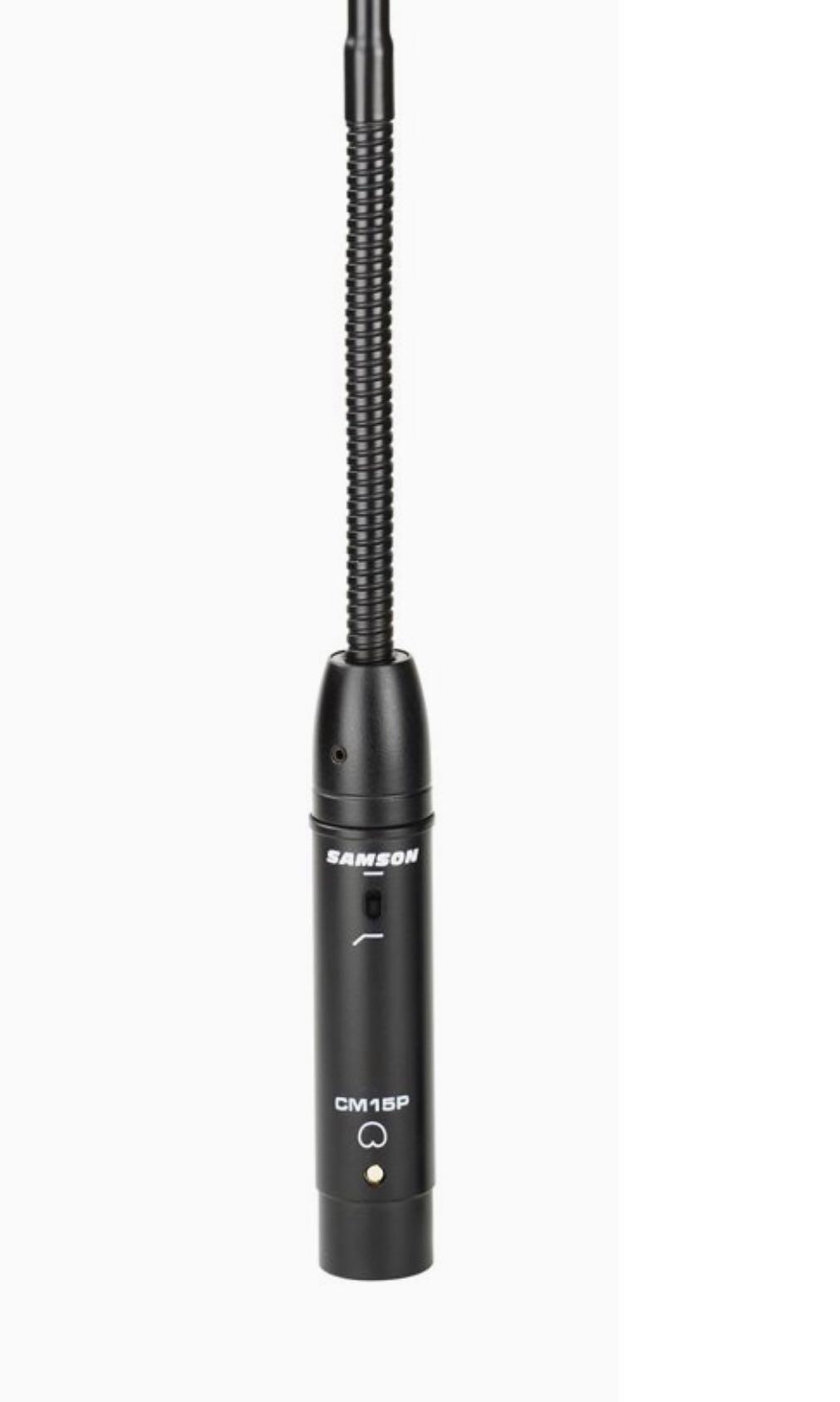 Samson gooseneck mic (Category: Microphones) located in Makati City. Submitted by sounddimension.475 (Listing ID 1010168490, Image 3). Description: Brand : SAMSON Model : CM15P Type : Condenser Gooseneck mic Application : For church, lectern etc. Uses Phanthom Power. +48V 15 inch lenght High quality BRAND NEW.