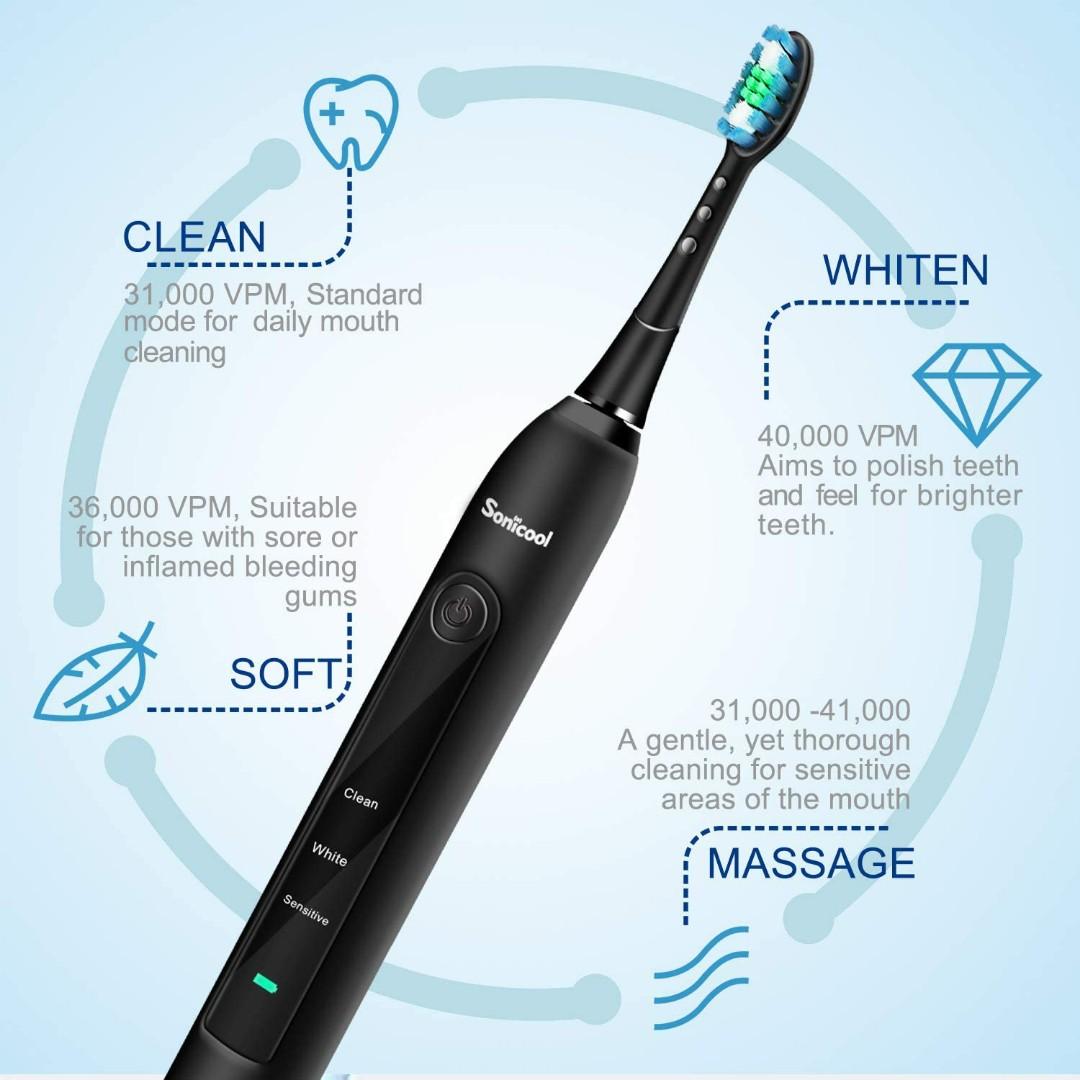 Sonicool RMST051B Sonic Electric Toothbrush USB Rechargeable 3