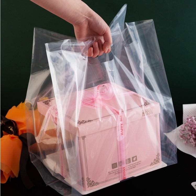 Square Cake Box Plastic Bags Handles Clear Transparent Food Drinks Baked Goods On Carousell