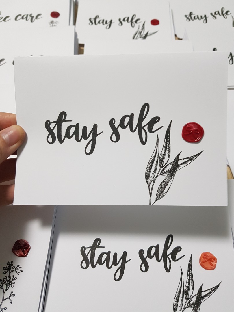 Stay Safe Take Care Cards In Bulk Hobbies Toys Stationery Craft Stationery School Supplies On Carousell