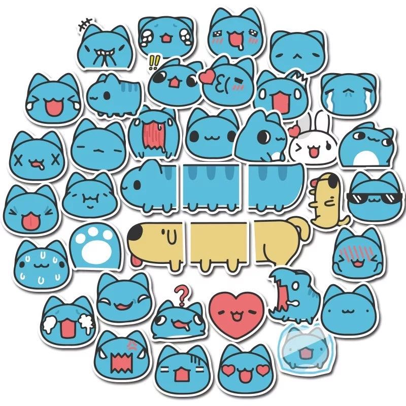 (Stickers) 40pc Bugcat Capoo Taiwan LINE Stickers Dog Rabbit Memes ...