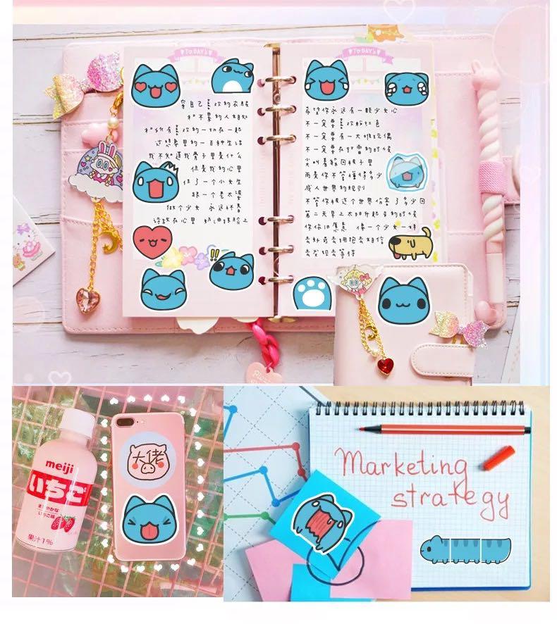(Stickers) 40pc Bugcat Capoo Taiwan LINE Stickers Dog Rabbit Memes ...