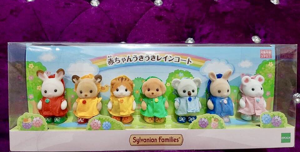 Sylvanian families raincoat babies