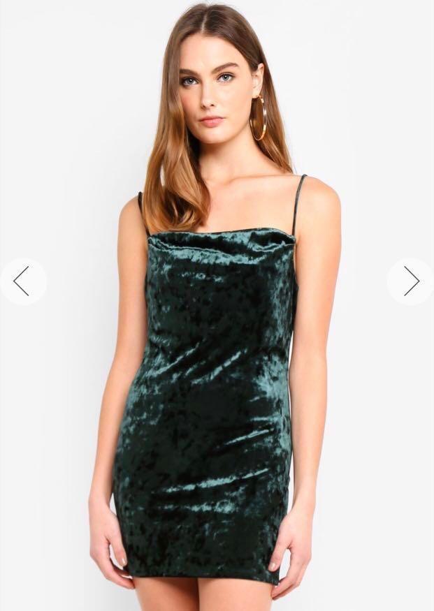 topshop velvet slip dress