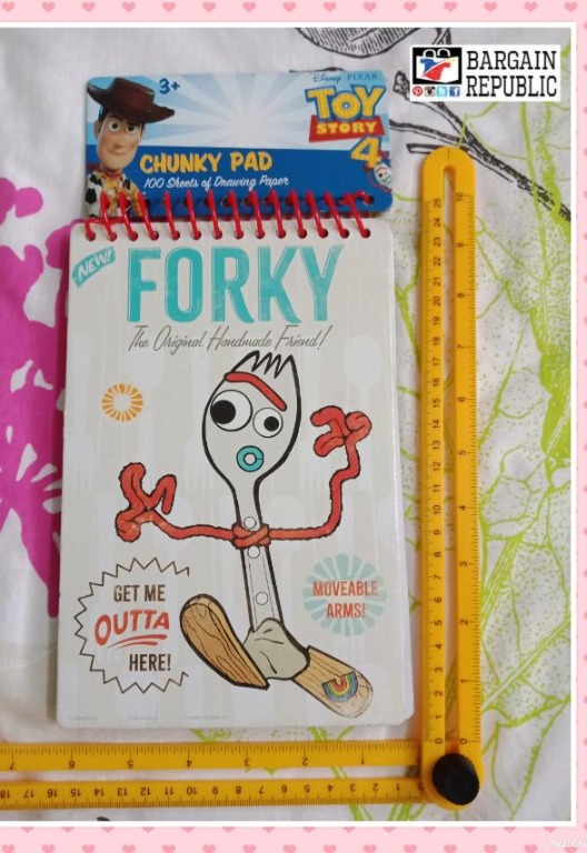 Toy Story 4 Forky Chunky Sketch Pad Drawing Paper Hard Bound 100
