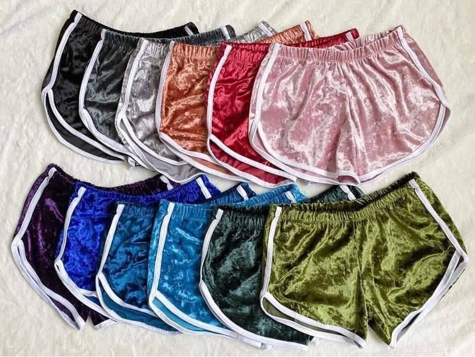 velvet shorts plus size