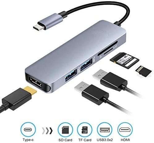 Volwco Usb C Hub Hdmi 4k 5 In 1 Type C Adapter With Hdmi Output 2 Usb 3 0 Ports Tf Sd Card Reader For Macbook Air Ipad Pro 11 12 9 Usb C Devices Electronics