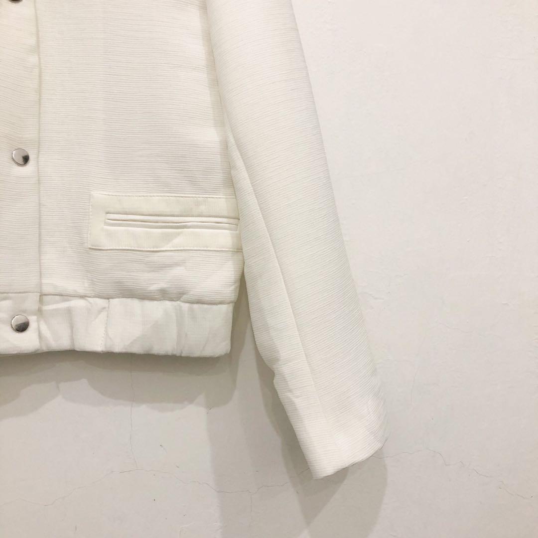 zara white bomber jacket
