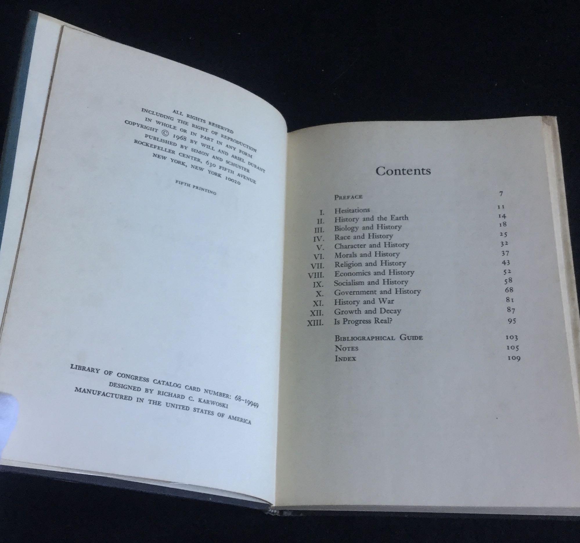 1968 The Lessons Of History By Will Ariel Durant Vintage