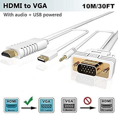 33 Ft Vga To Hdmi Cable Old Pc To New Tv Monitor With Hdmi Electronics Others On Carousell