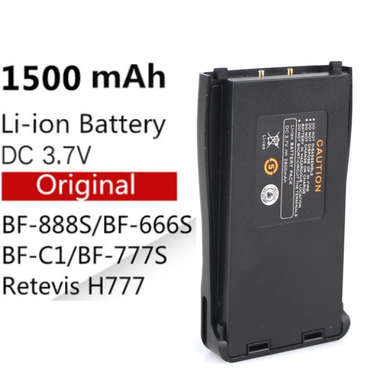 3 x Original Baofeng 888S Walkie Talkie Battery BL1 1500mAh 3.7V Li