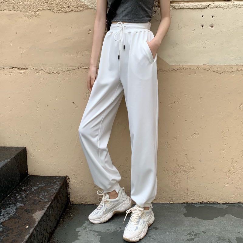 White high discount waisted sweatpants