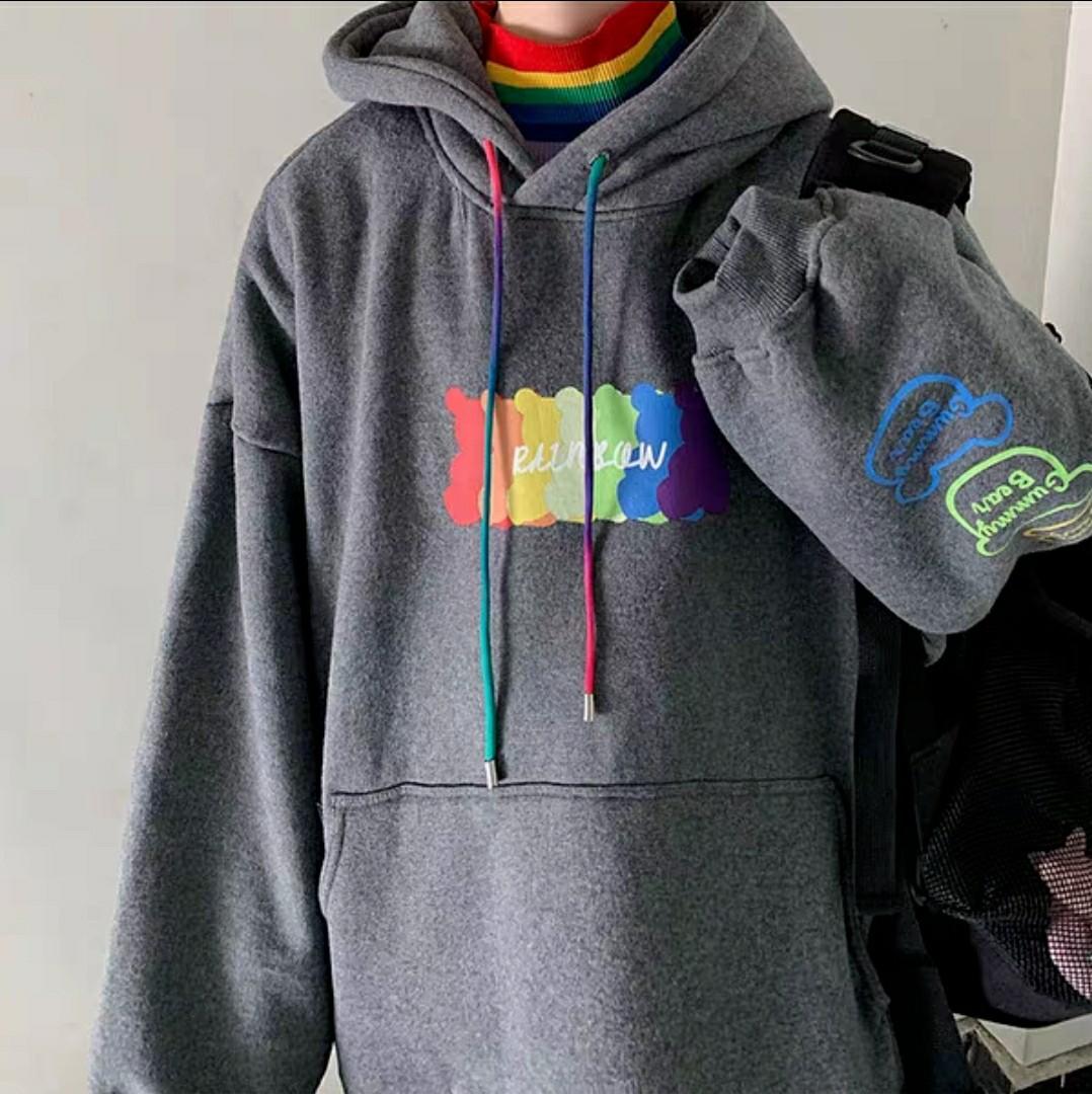 gummy bear graphic print oversized hoodie ulzzang harajuku