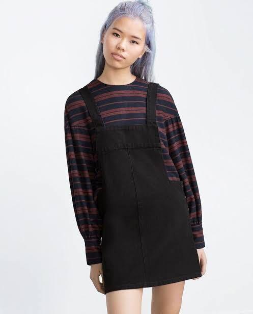 zara denim jumper dress Zara Denim Overall Dress Young 13-14 F