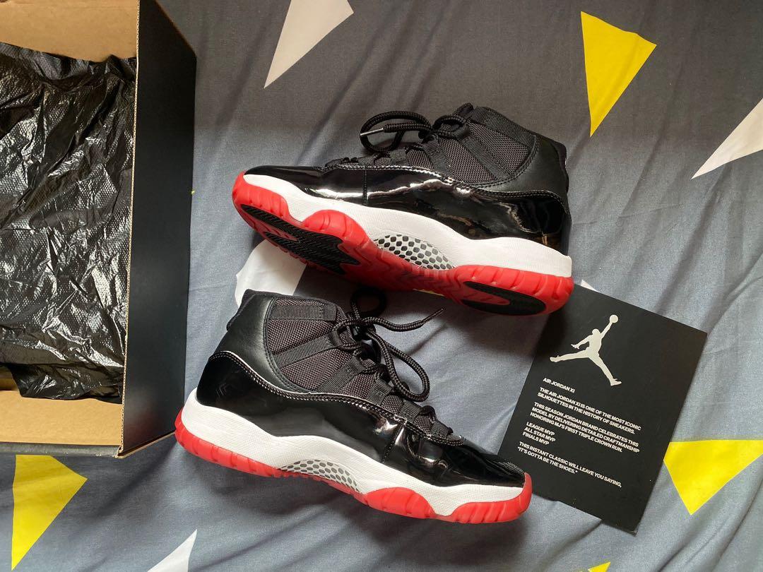Air Jordan 11 Bred, Men's Fashion, Footwear, Sneakers on Carousell