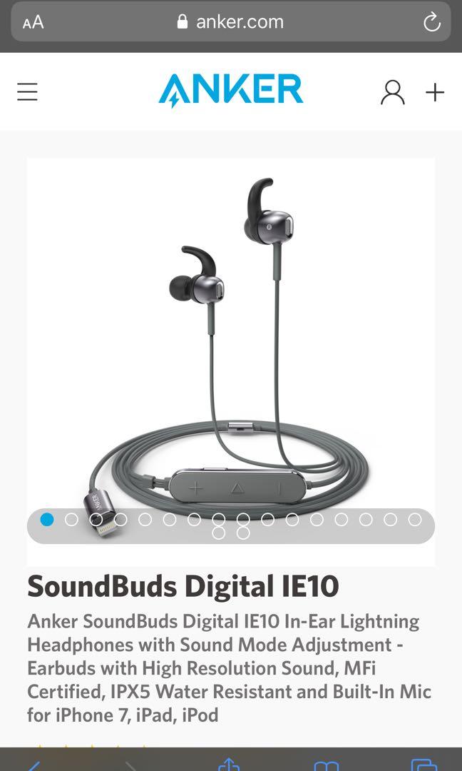 Anker Lightning Earbuds Ie10 Soundbuds Electronics Audio On Carousell