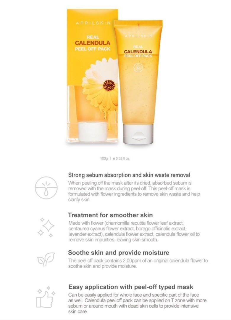 April Skin Calendula Peel Off Mask Health Beauty Face Skin Care On Carousell