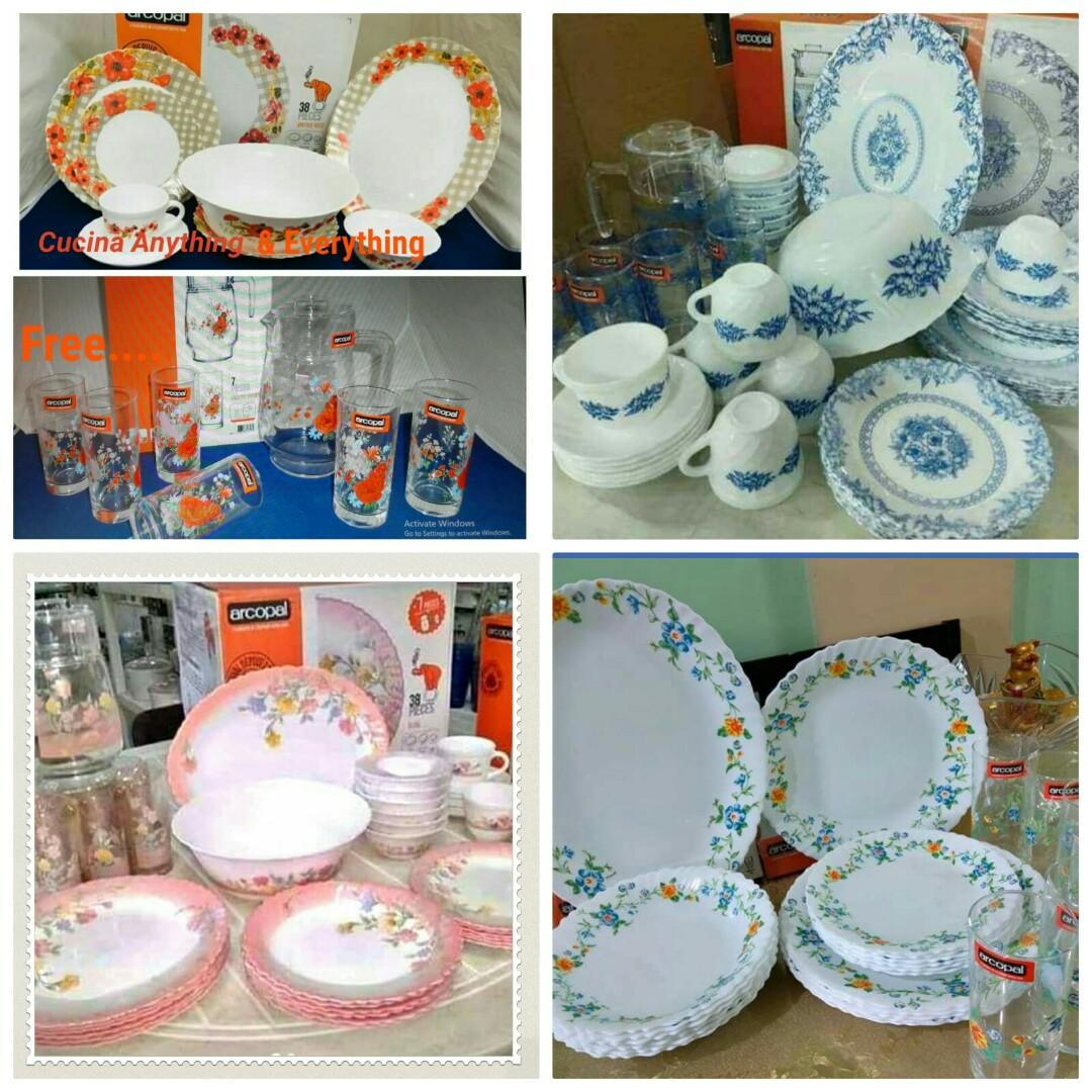 Arcopal 38pcs Dinner Set Free 7pcs Beverages Set Home Furniture Home Tools And Accessories On Carousell