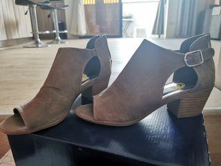Brand new suede peep toe heels