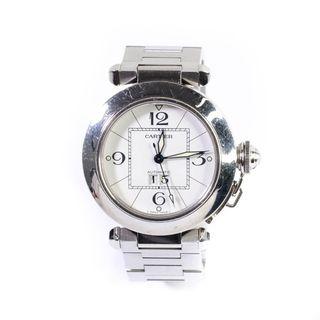 CARTIER Pasha C Big Date 35MM White Dial Automatic Steel Watch W31044M7