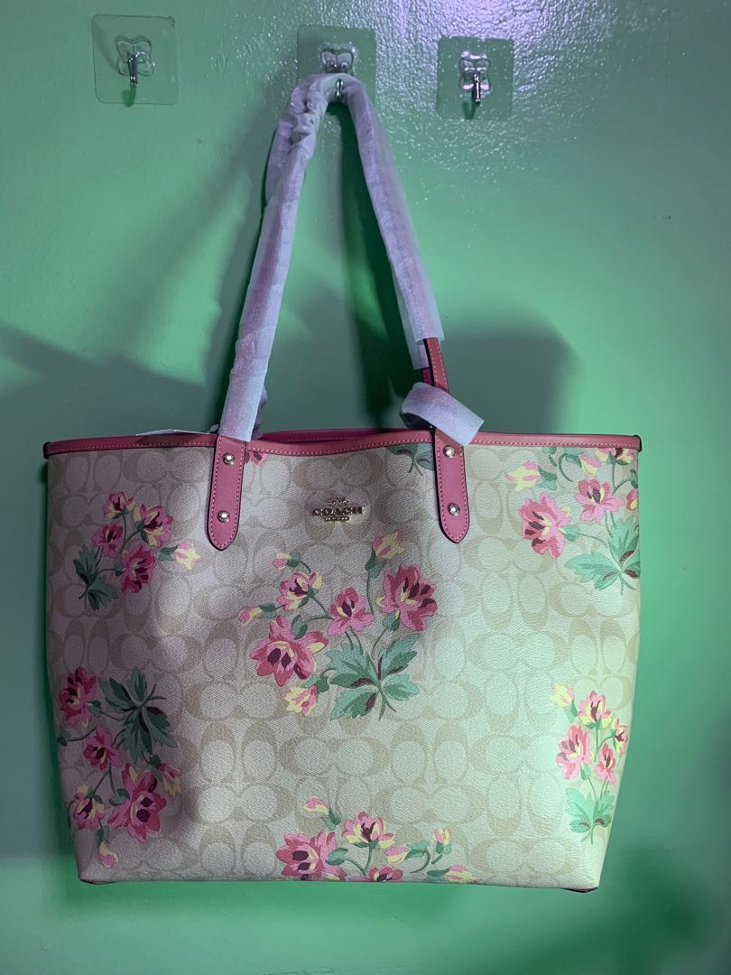 Coach Lily Floral Tote Reversible, Women's Fashion, Bags & Wallets ...