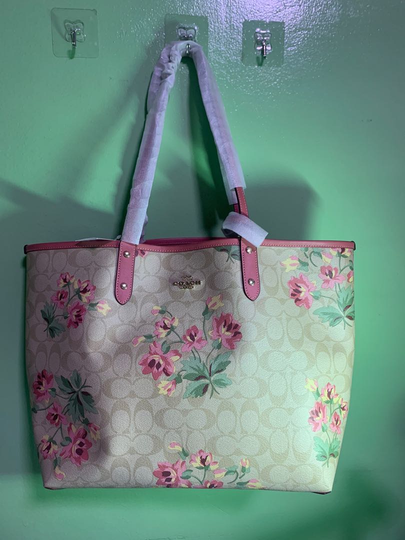coach floral tote